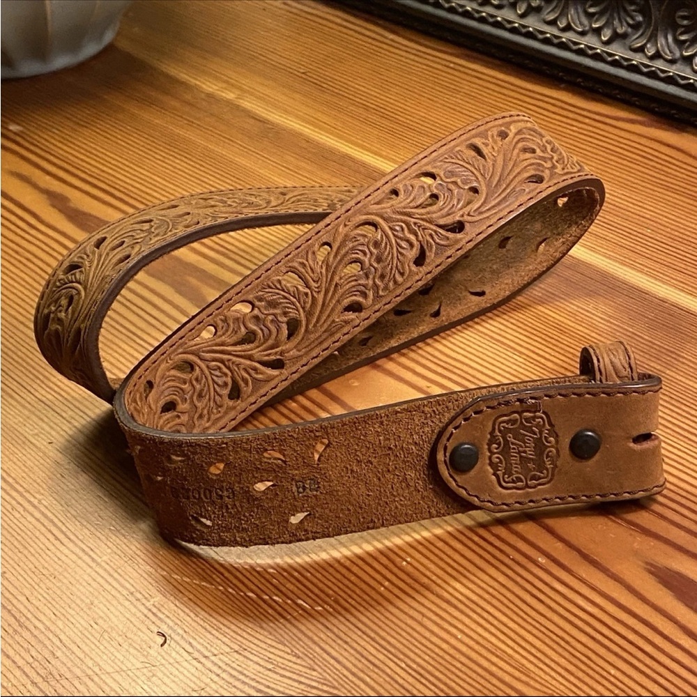 Tony Llama tan leather belt size 28